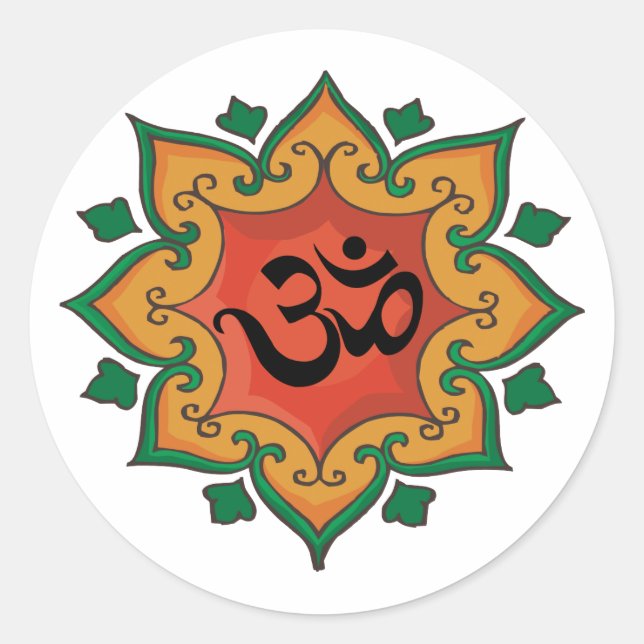 Om Classic Round Sticker (Front)