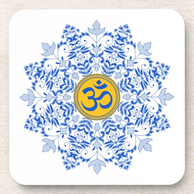 Om design beverage coaster (Front)