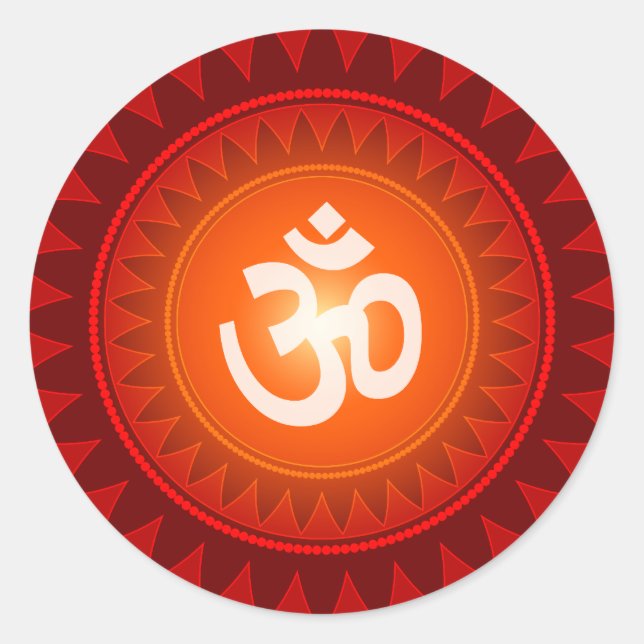 Om Design Classic Round Sticker (Front)