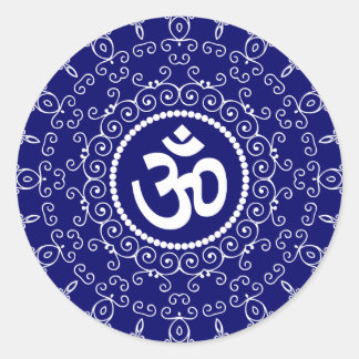 Om Design Classic Round Sticker