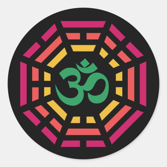 Om Dharma Classic Round Sticker (Front)