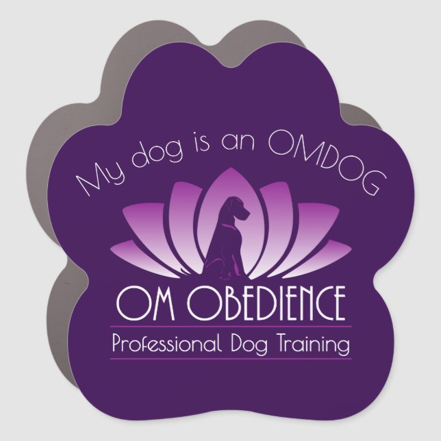 Om Dog Car Magnet (Dark Purple) (Front)
