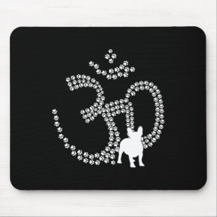 Om Dog Paws French Bulldog Yoga Aum Ohm Symbol Fun Mouse Pad