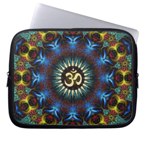 OM Floral Fractal Mandala Notebook Laptop Sleeve