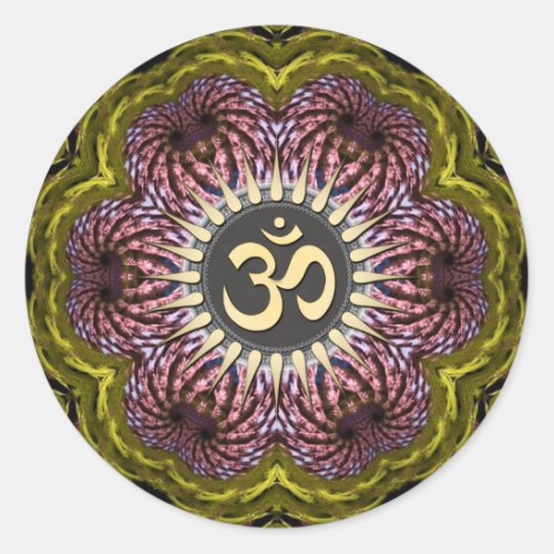 Om Fractal  Flower Spiritual Art Sticker