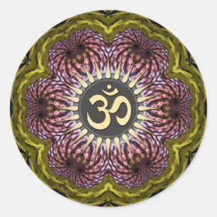Om Fractal Flower Spiritual Art Sticker