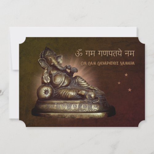 Om Gan Ganpataye Mantra to Lord Ganesha Card