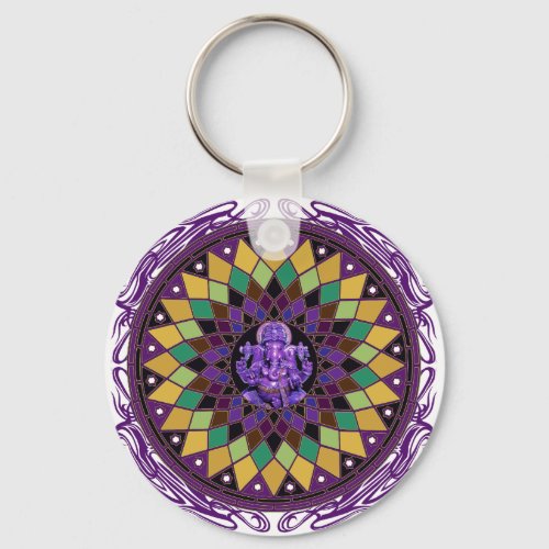 Om Ganesh Mandala Keychain