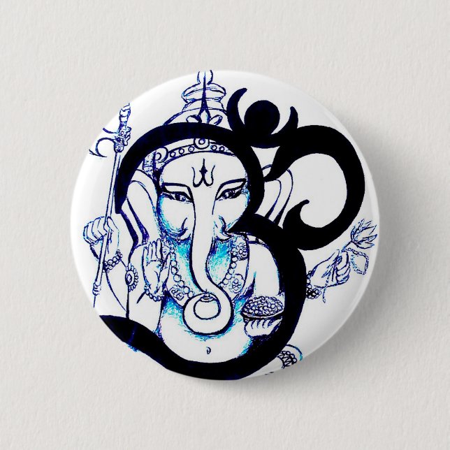 OM  -  Ganesha Pinback Button (Front)