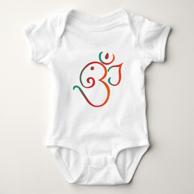 Om-ganpati-green-orange Baby Bodysuit (Front)