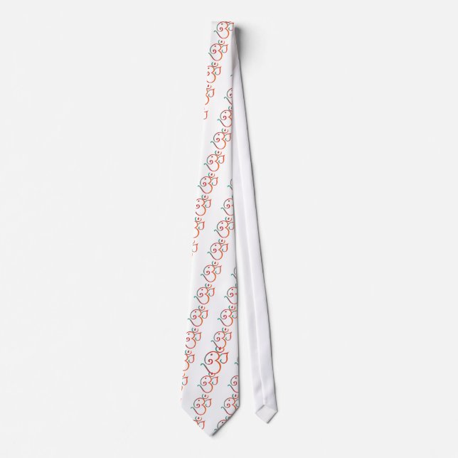 Om-ganpati-green-orange Neck Tie (Front)