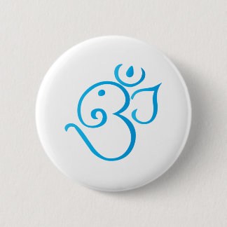 Om-ganpati-turqoise Button