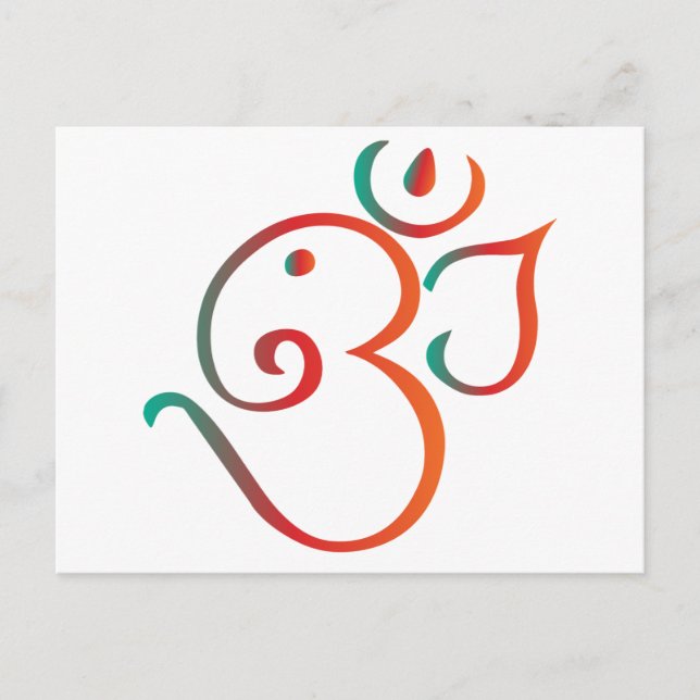 Om-gantar-green-orange Postcard (Front)