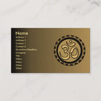 Om Gold Black Business Cards by MoonArtandDesigns at Zazzle