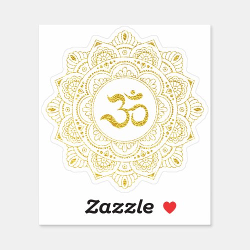  Om Gold Meditation Mandala Sticker