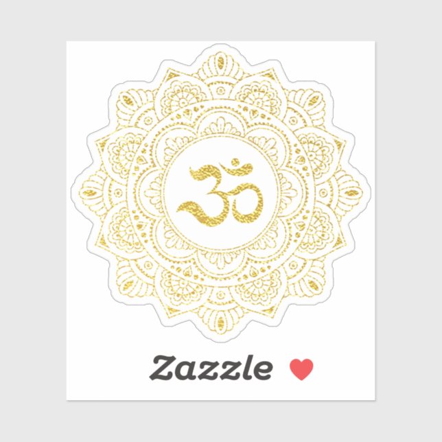 *~* Om Gold Meditation Mandala Sticker (Sheet)