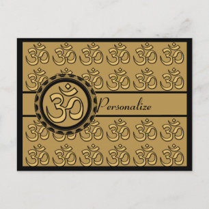Om Gold Postcard Personalize