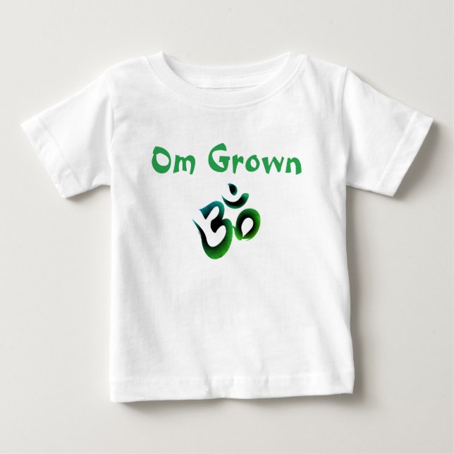 Om Grown Green Baby Tee (Front)