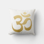 Om Hindu Meditation Symbol Yoga Faux Gold Foil Throw Pillow at Zazzle