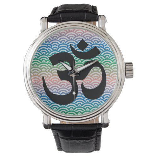 Om in a sea of colorful waves watch