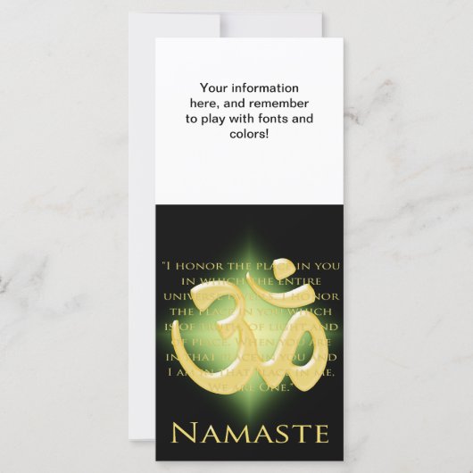 Om in Black & Gold - Namaste (Front)