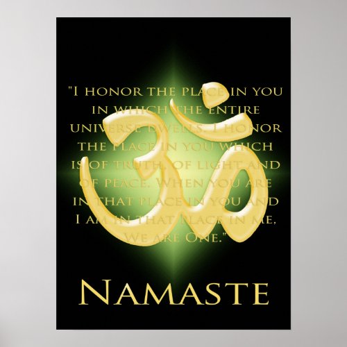 Om in Black  Gold _ Namaste Poster