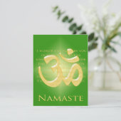 Om in Green & Gold - Namaste (Standing Front)