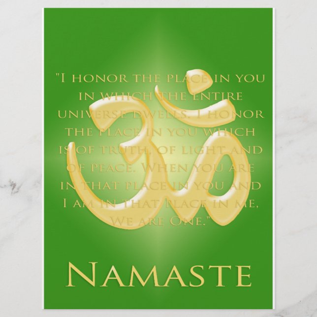 Om in Green & Gold - Namaste Flyer (Front)