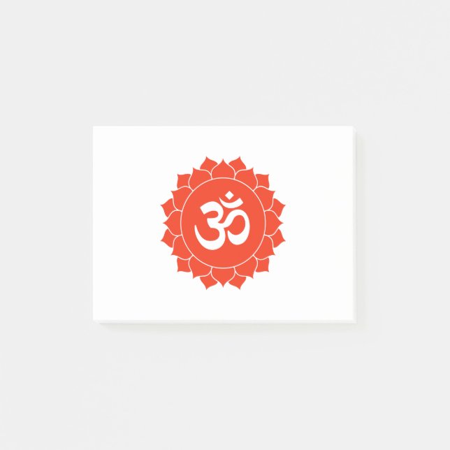 Om In Lotus, Sacred Meditation Yoga Design Post-it Notes (Front)