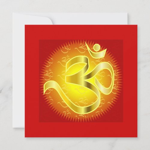 Om in Oranges  Gold _ Namaste Invitation