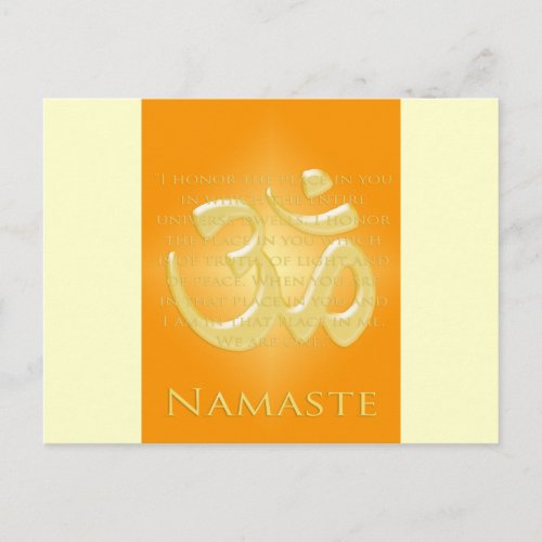 Om in Oranges  Gold _ Namaste Postcard