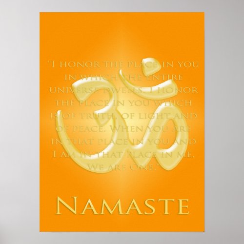 Om in Oranges  Gold _ Namaste Poster