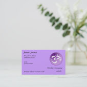 Om, in Purple and White Business Card (Standing Front)
