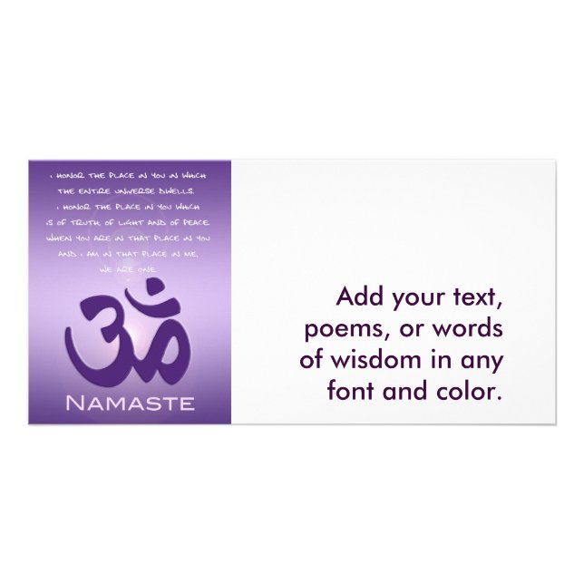 Om in Purples - Namaste Card (Front)