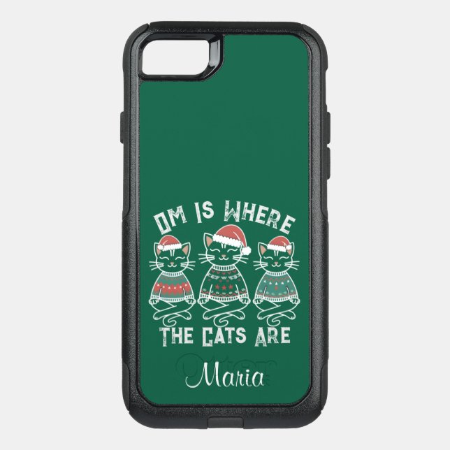 Om Is Where the Cats Are Holiday Otterbox iPhone Case (Back)