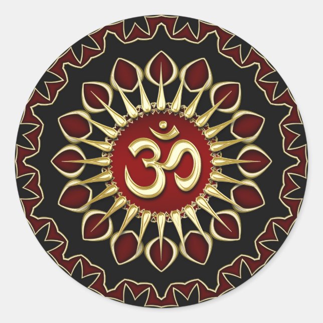 OM Light Courage Energy Spiritual Healing Sticker (Front)