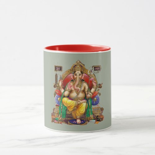 Om Lord Ganesh Hindu God of Wealth  Happiness Mug