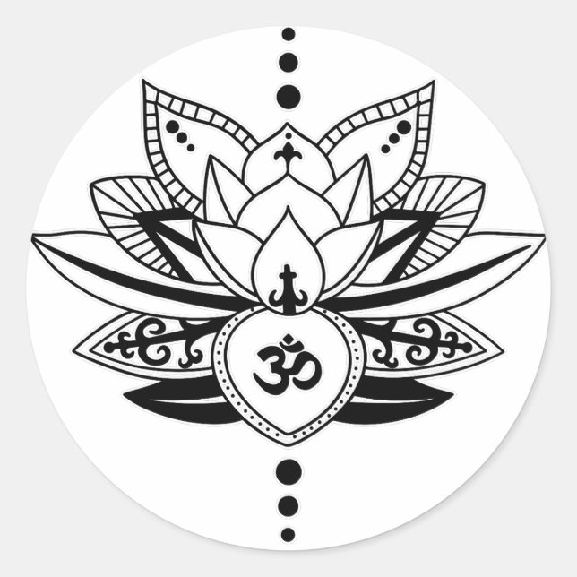 OM Lotus Classic Round Sticker (Front)