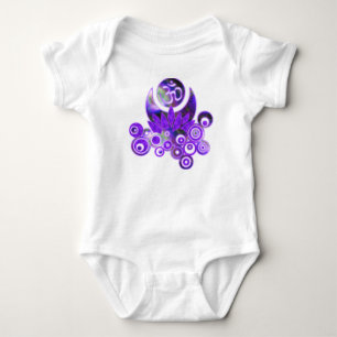 OM LOTUS Design violet Baby Bodysuit