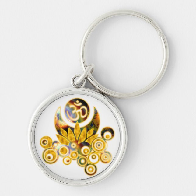 Om Lotus Keychain (Front)