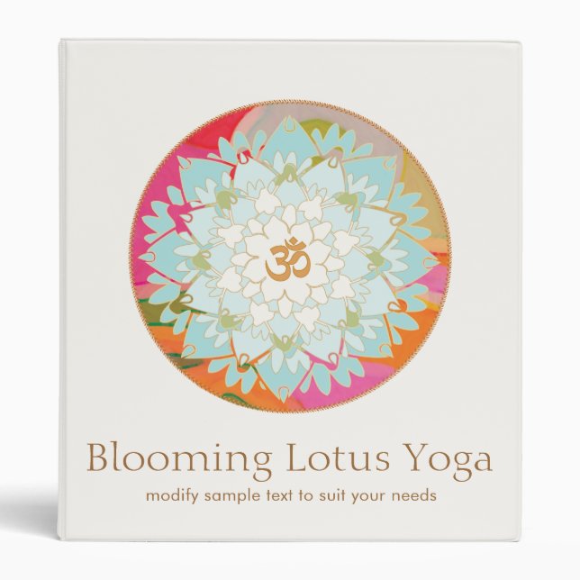 OM Lotus Mandala Yoga and Meditation Teacher Binder (Front)