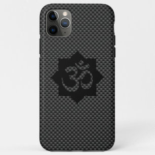 OM Lotus Spirituality Yoga in Carbon Fiber Style iPhone 11 Pro Max Case