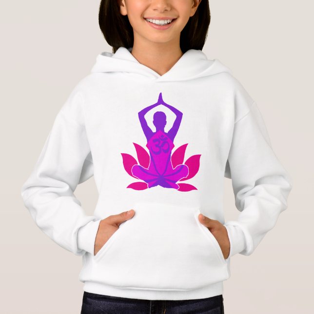 Om Lotus Yoga Pose Hoodie (Front)