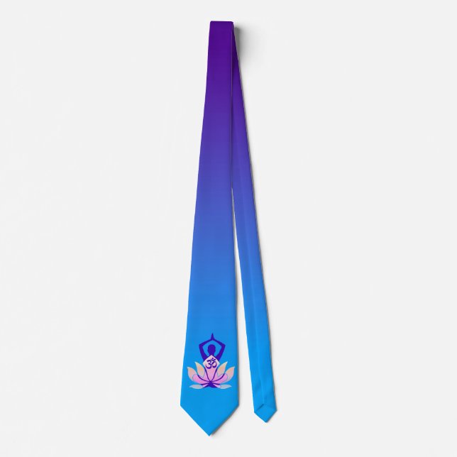 Om Lotus Yoga Pose Tie (Front)