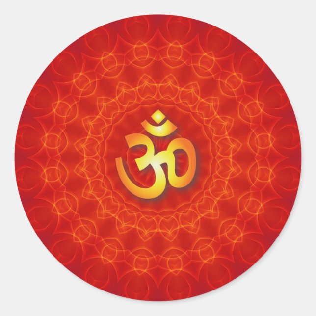 Om Mandala Design Classic Round Sticker (Front)