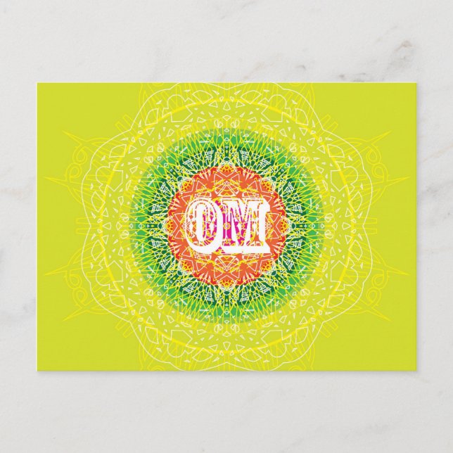 Om Mandala Design for Yoga Postcard (Front)