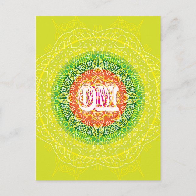 Om Mandala Design for Yoga Postcard (Front)