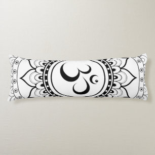 Om Mandala White & Black double sided Body Pillow