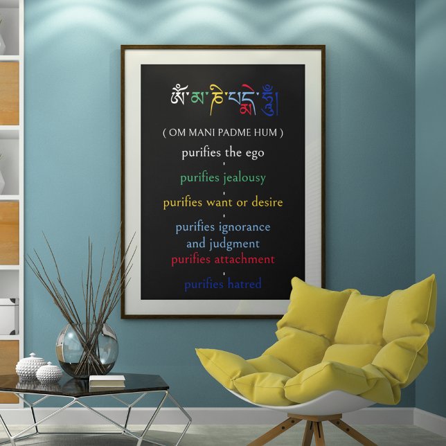 Om Mani Padme Hum Avalokiteshvara Mantra Colorful Poster (Creator Uploaded)