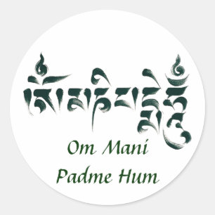 Om Mani Padme Hum III Classic Round Sticker